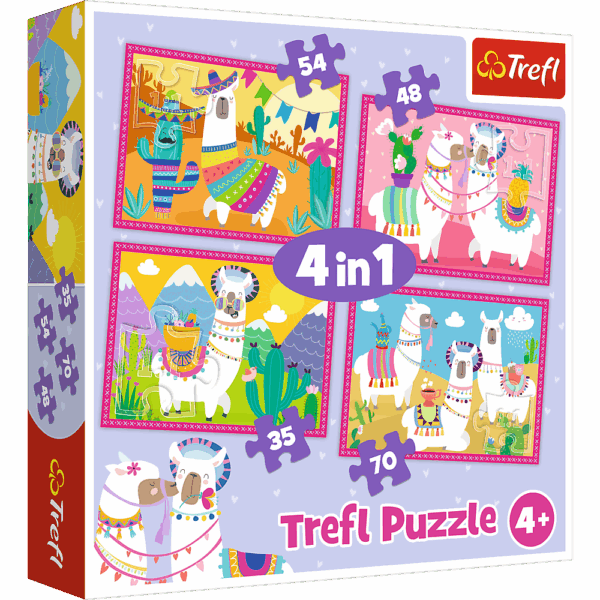 TREFL Puzzle 4w1 LAMY NA WAKACJACH 34322